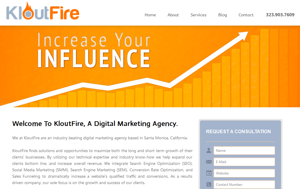 KloutFire Website